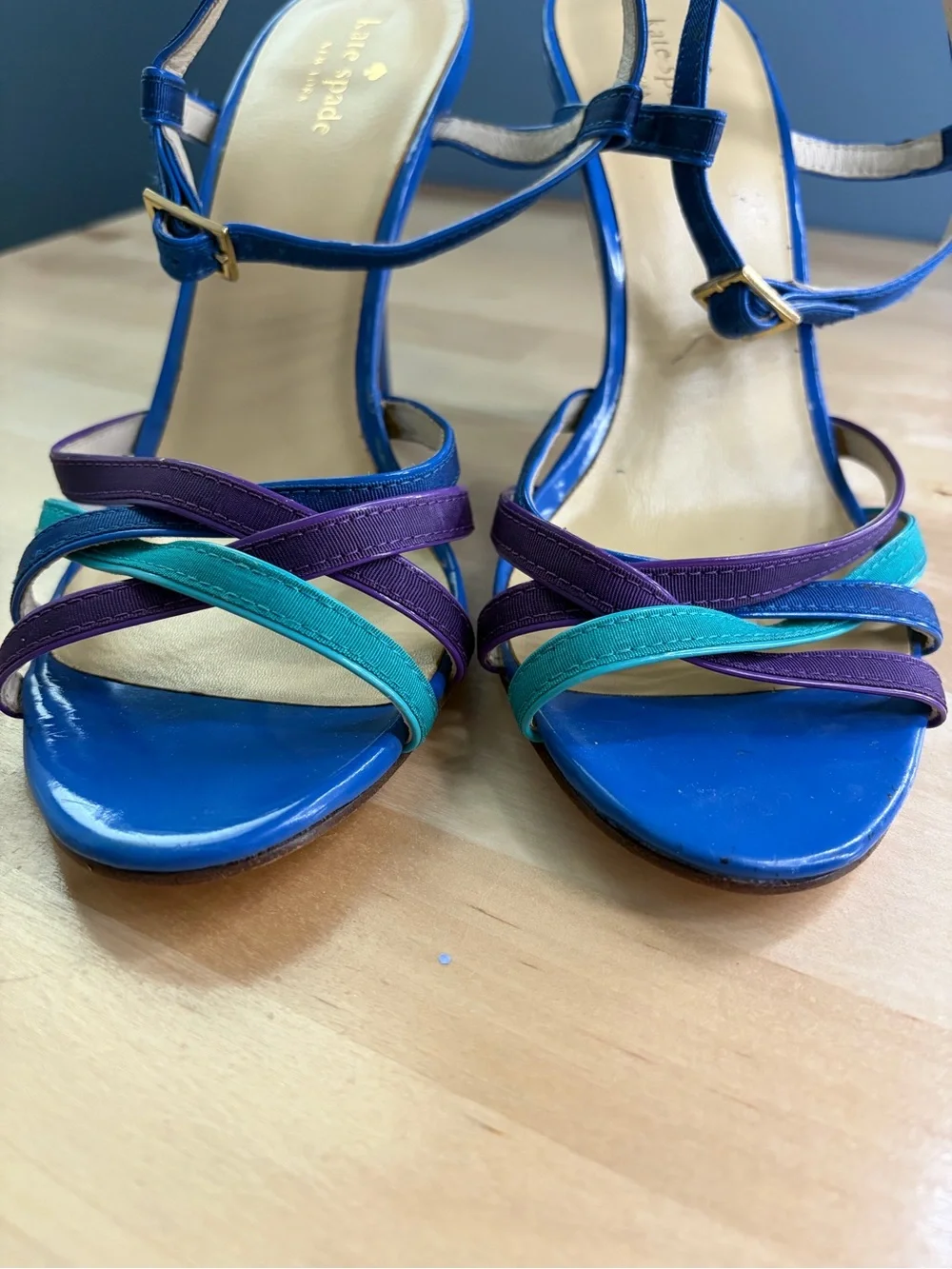 Kate Spade Vero Cuio Blue Strap High Heels Size 10
